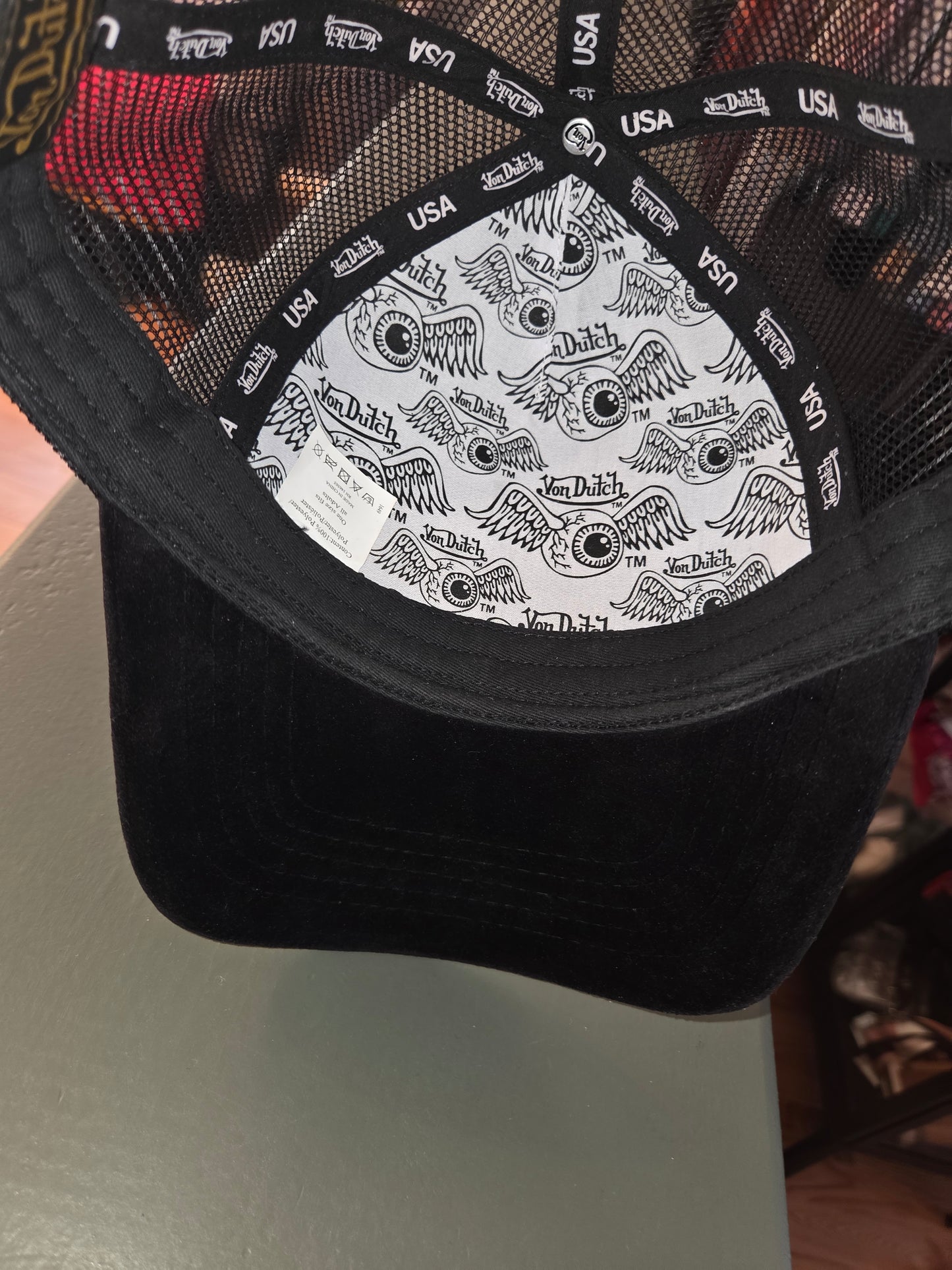 Von Dutch Black Velvet Trucker Hat...
