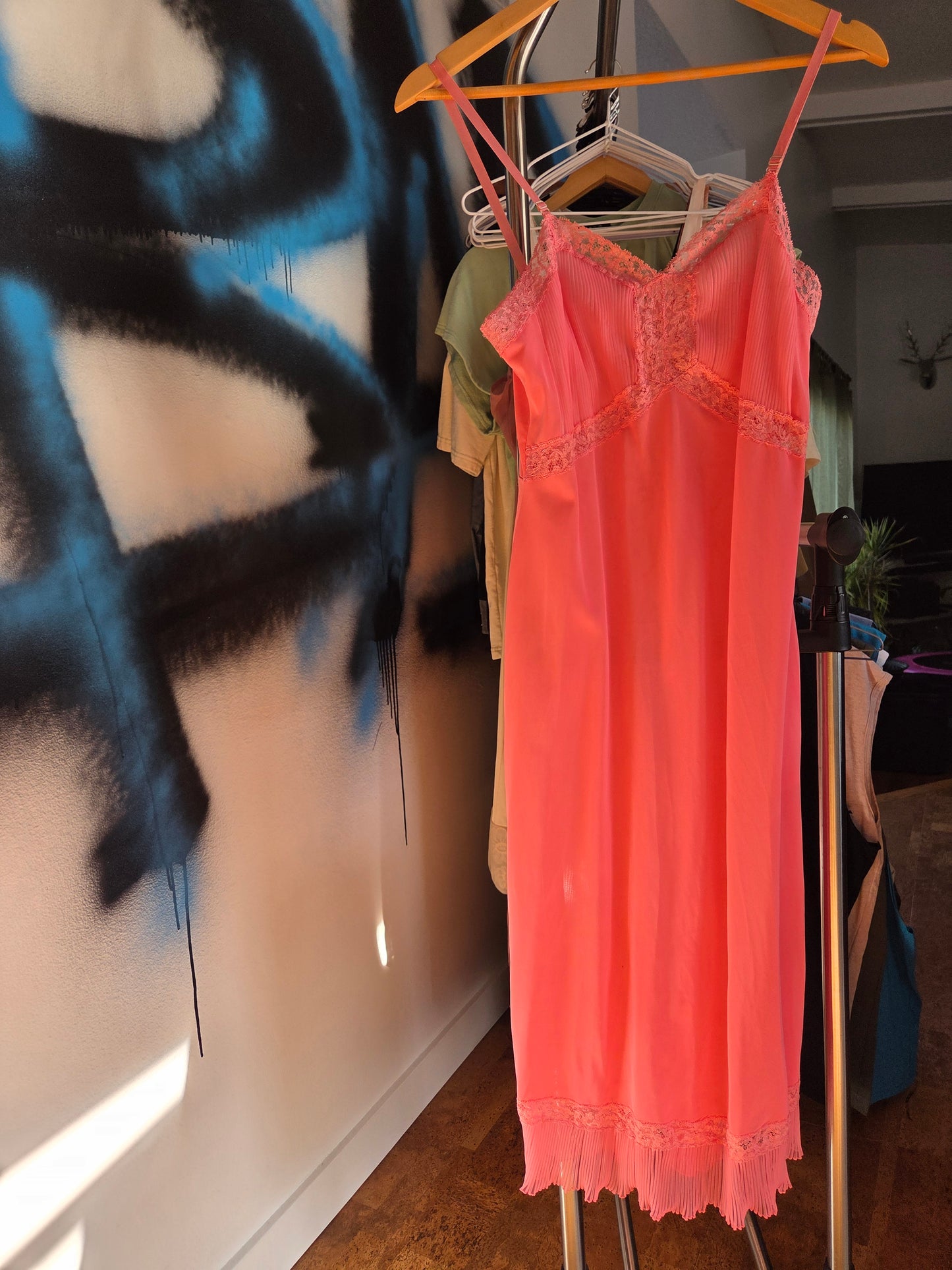 Hot pink vintage slip Harvey Woods