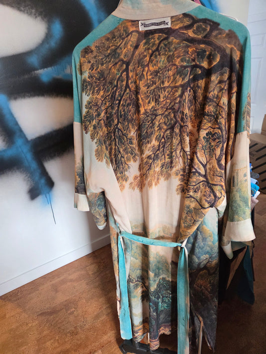 Robe kimono style print inspiration french art