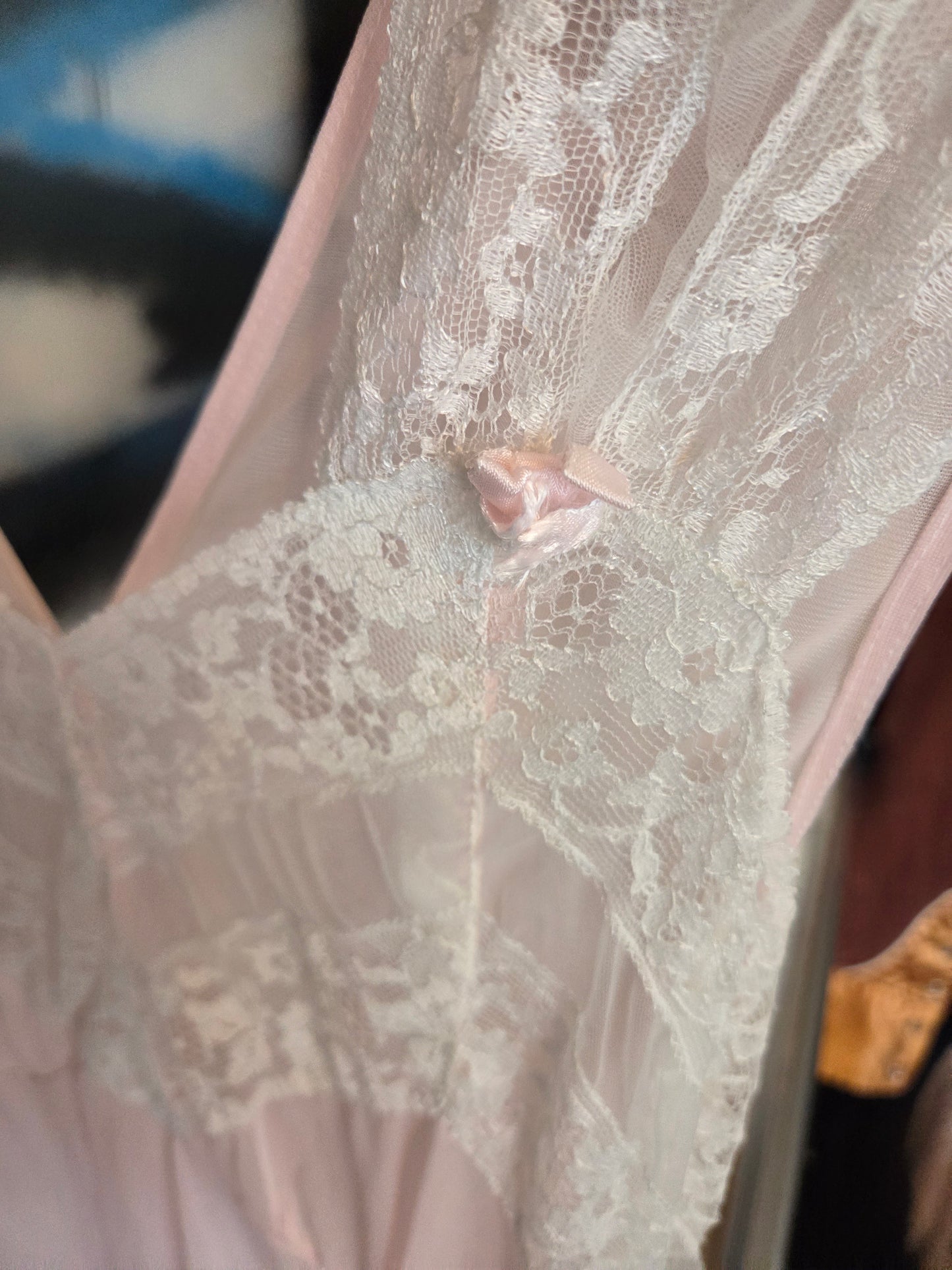 French Maid loungewear light pink with lace trim
