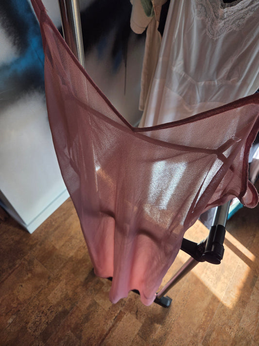 Sheer long slip..rose..M-L