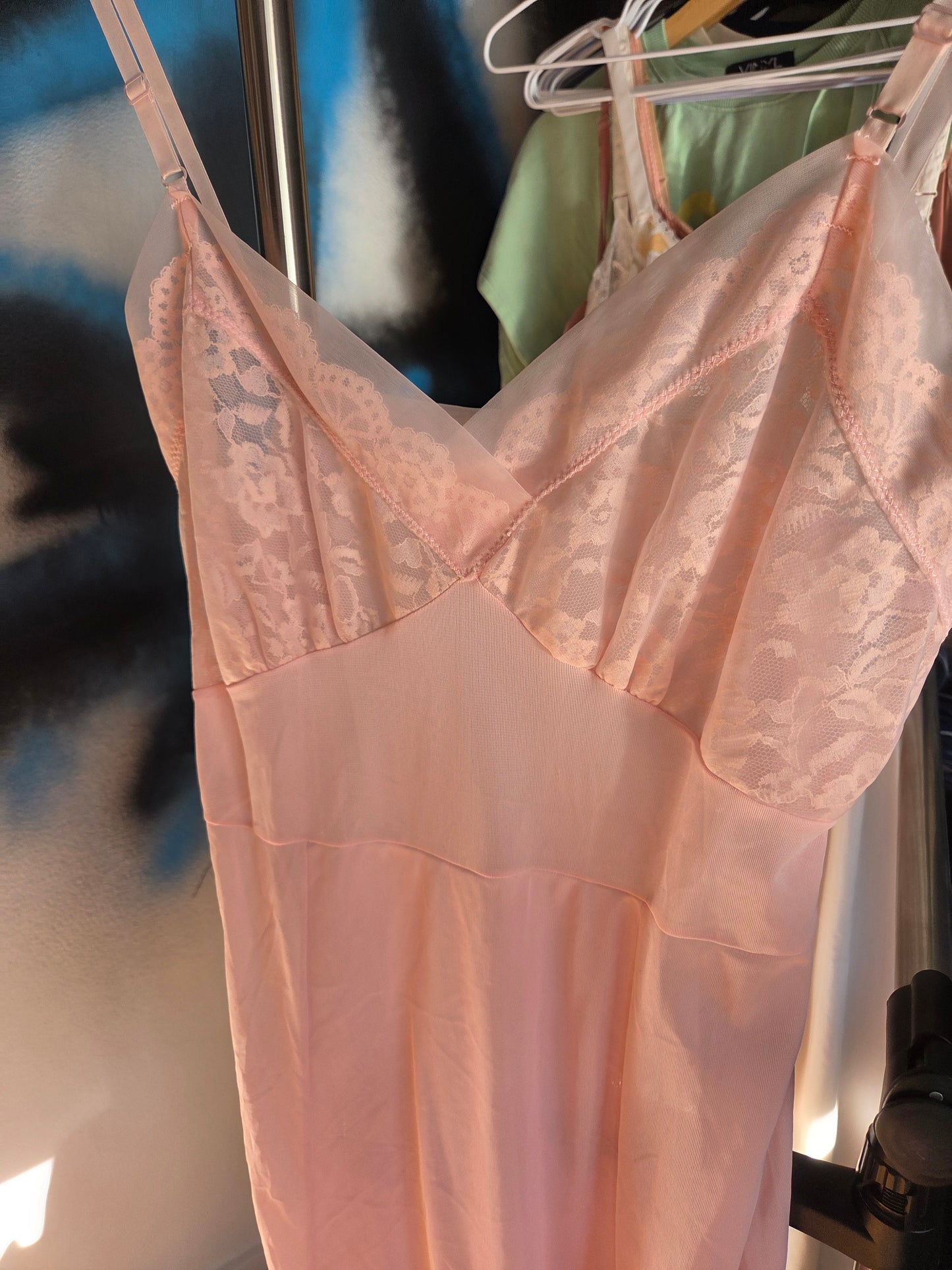 Reitmans vintage knee length light pink slip