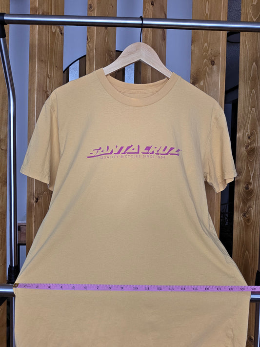 Yellow faded Santa Cruz bicycles