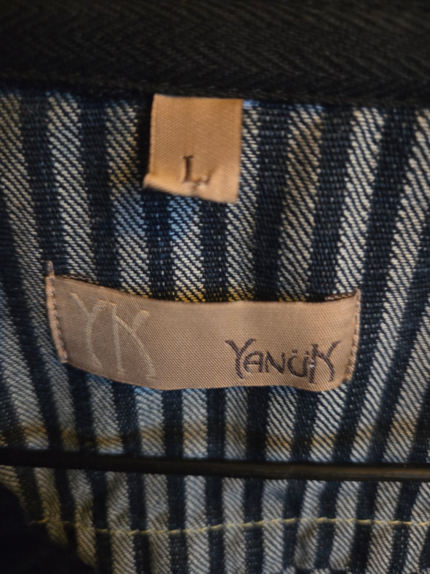 Jean Jacket with sweater edging on bottom, neck and sleeves