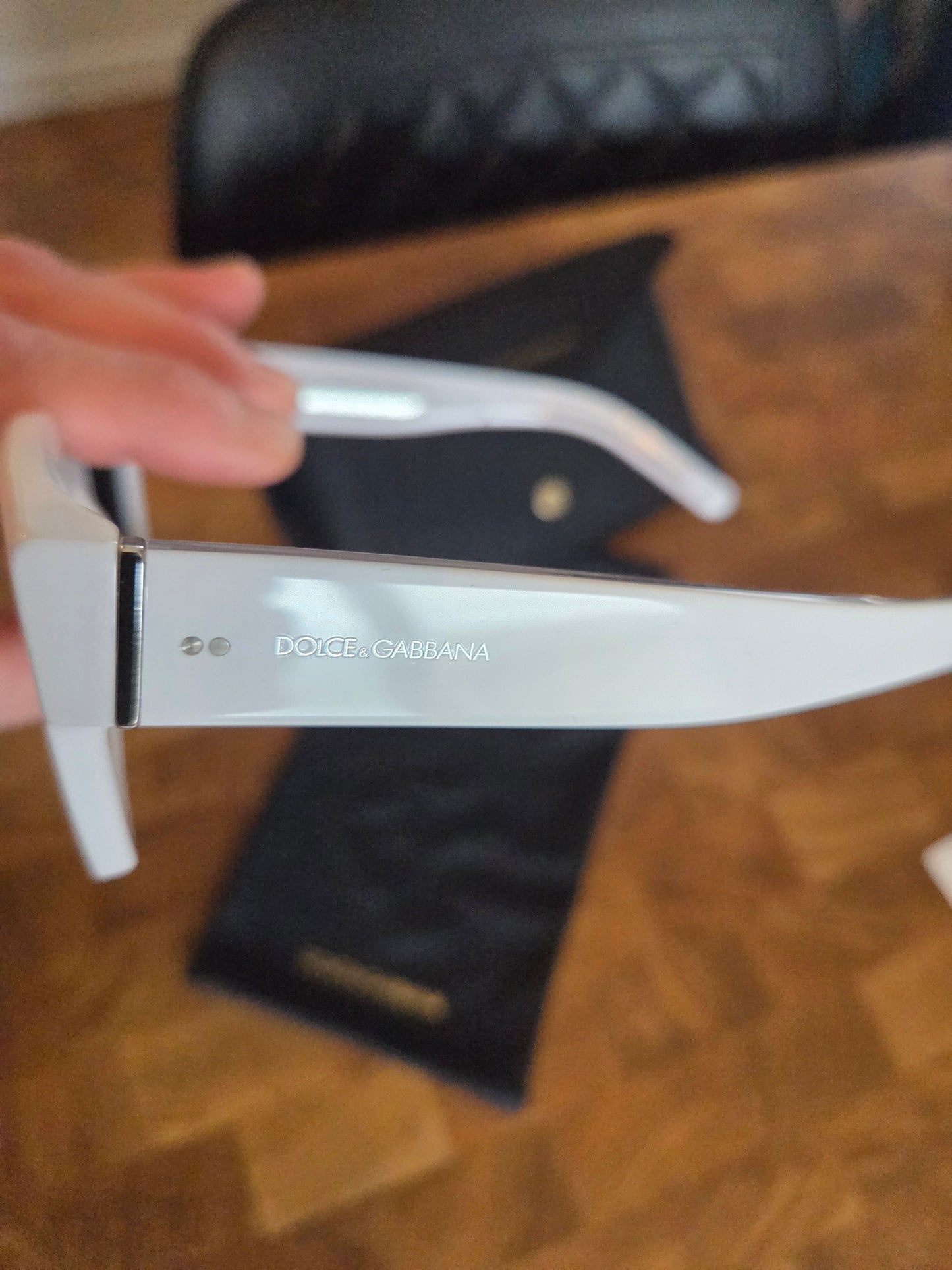 Dolce Gabbana white mirror sunglasses