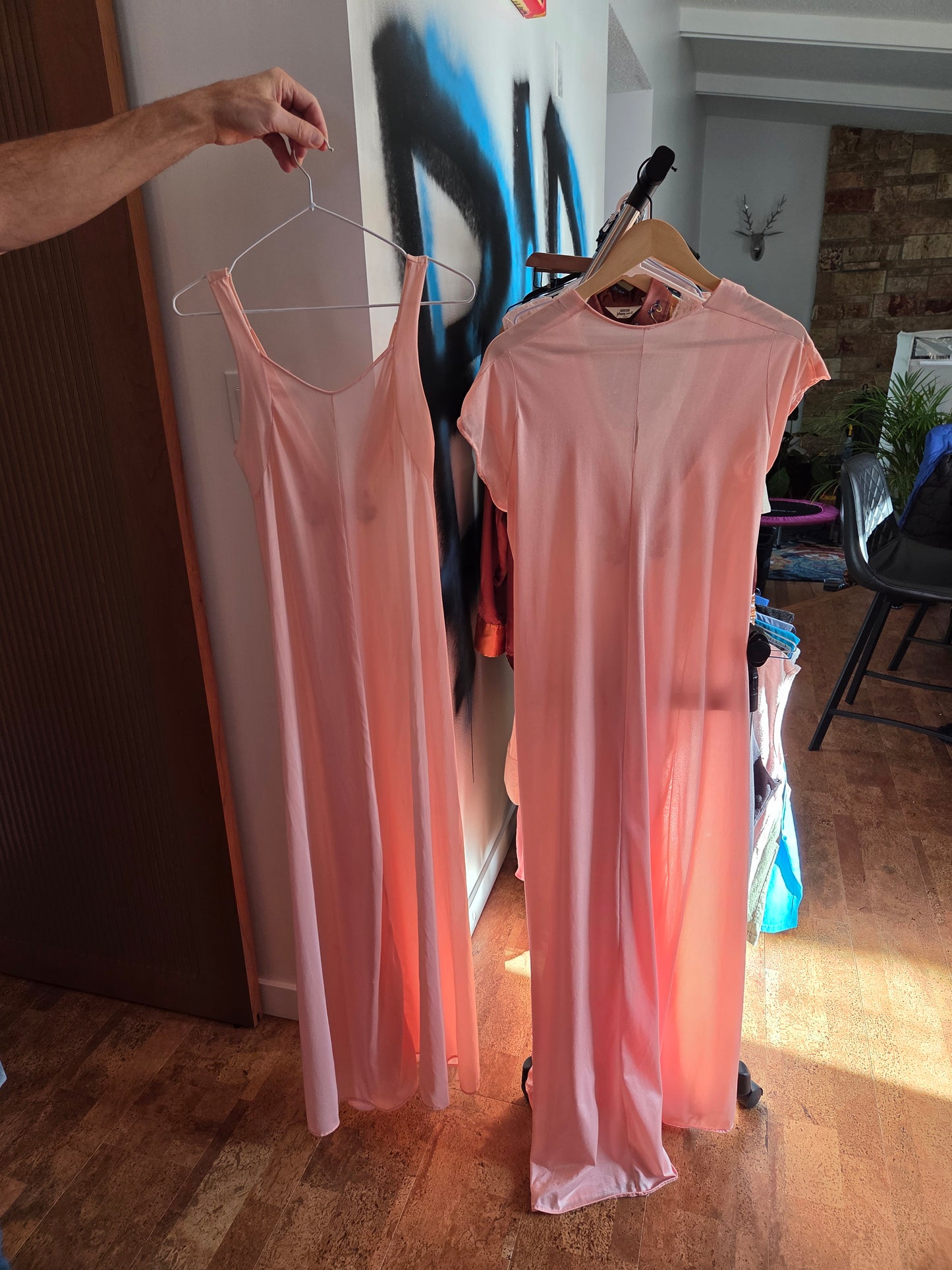 Vintage slip and coverup/housecoat