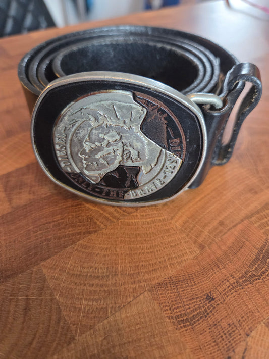 Diesel vintage black belt and buckle...Italy
