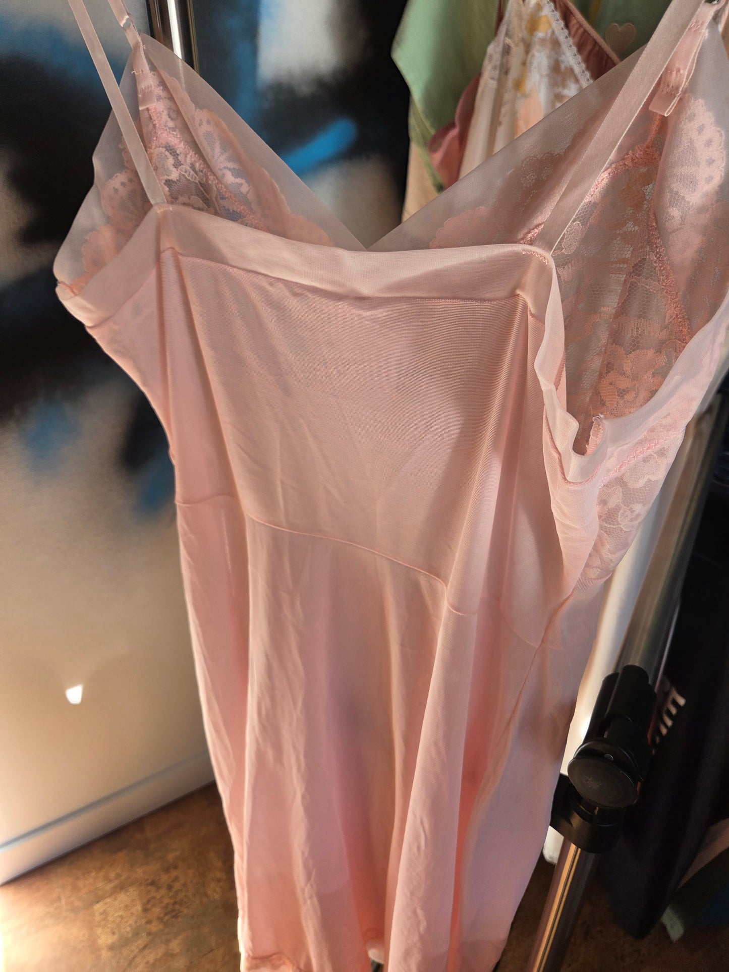 Reitmans vintage knee length light pink slip
