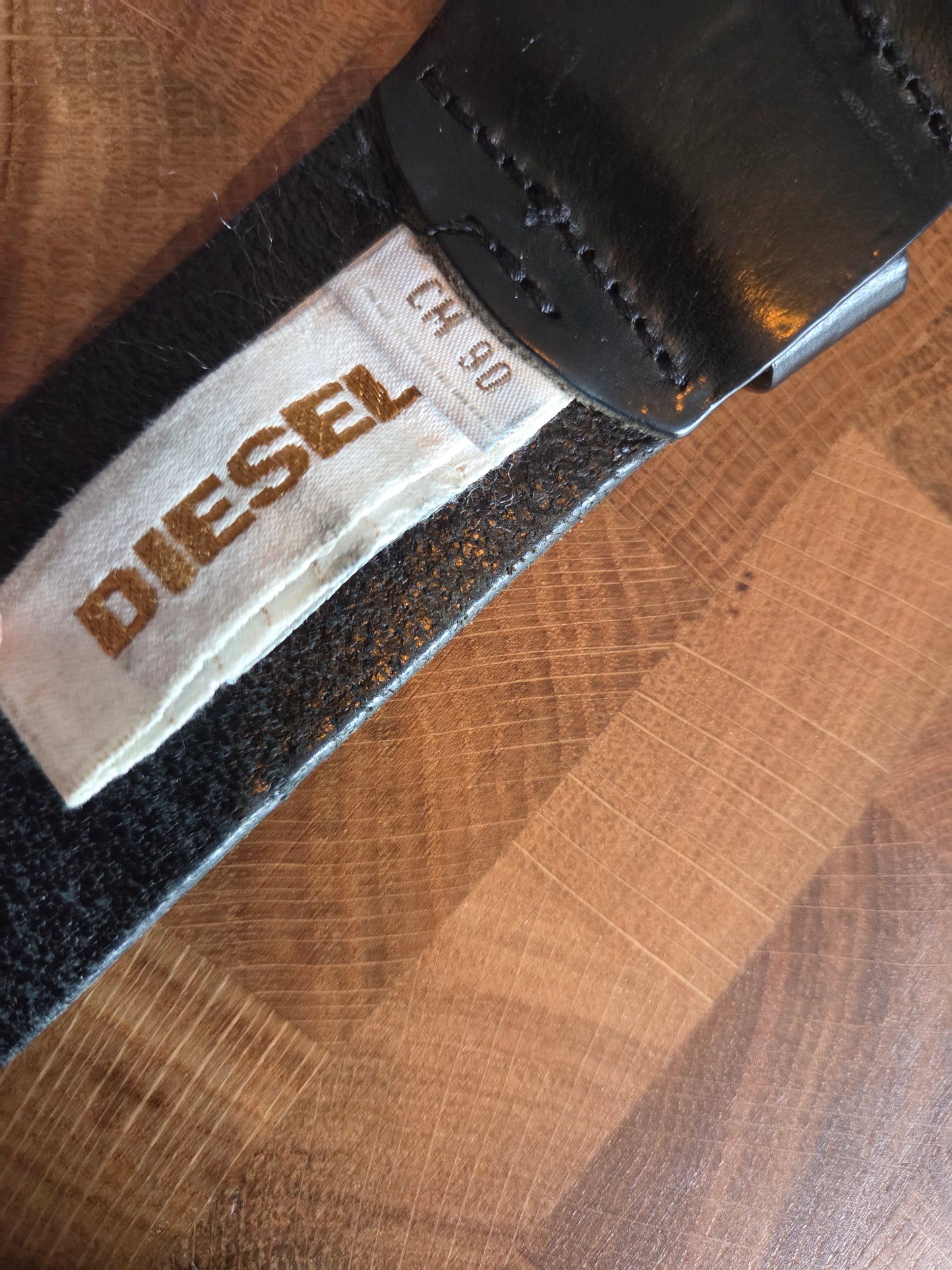 Diesel vintage black belt and buckle...Italy