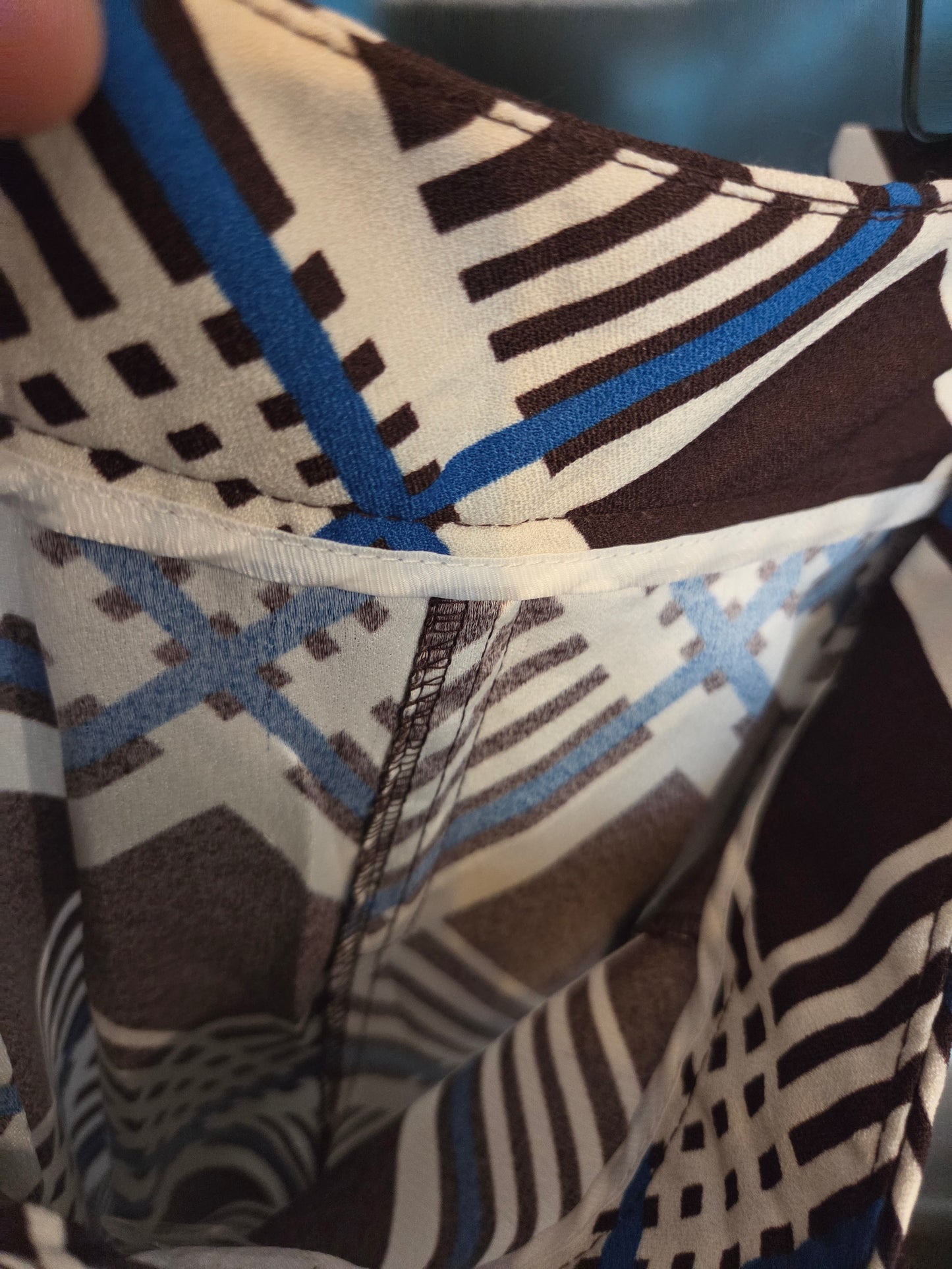 Retro Blue/Crm/Brown plaid colotte skirt...large