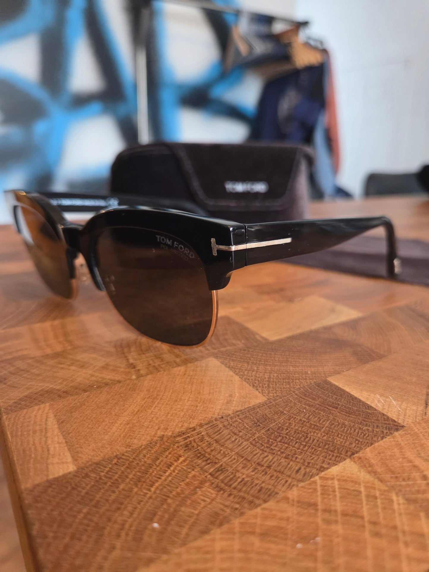 Tom Ford Black wayfarer polarized sunglasses