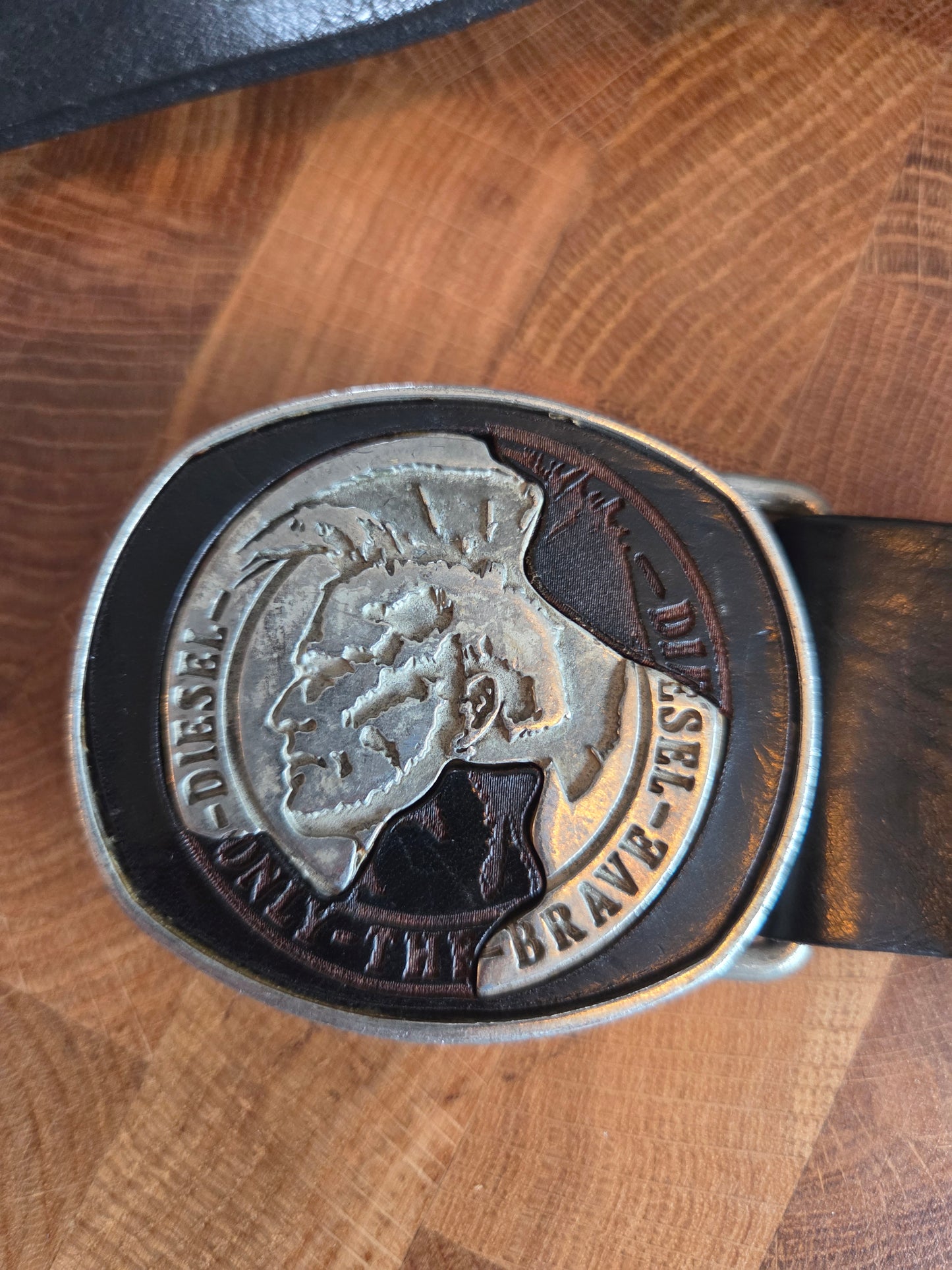 Diesel vintage black belt and buckle...Italy