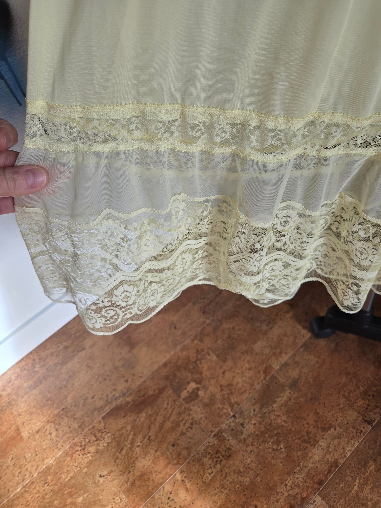 Vintage soft yellow knee length slip