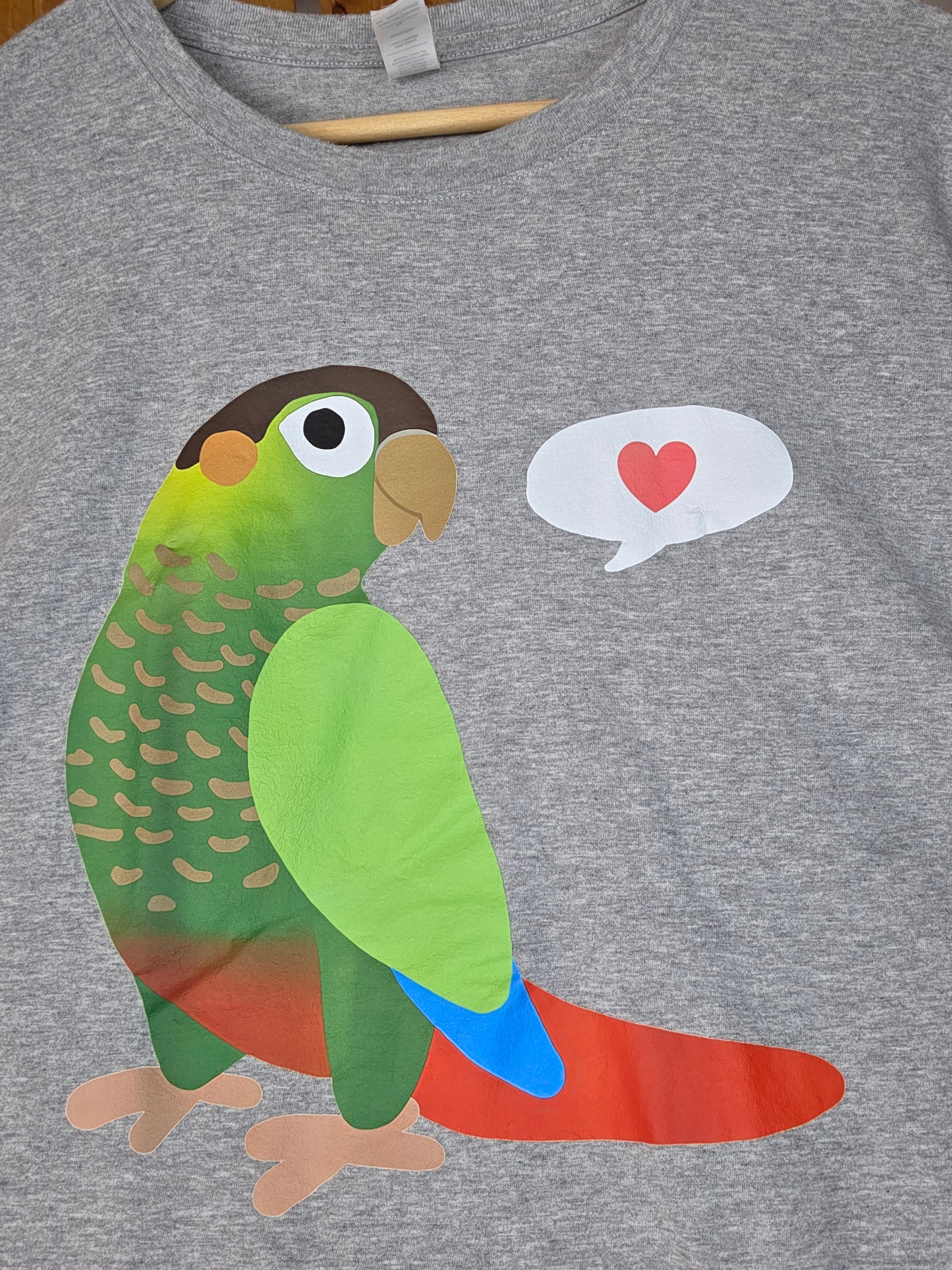 Grey parakeet t-shirt