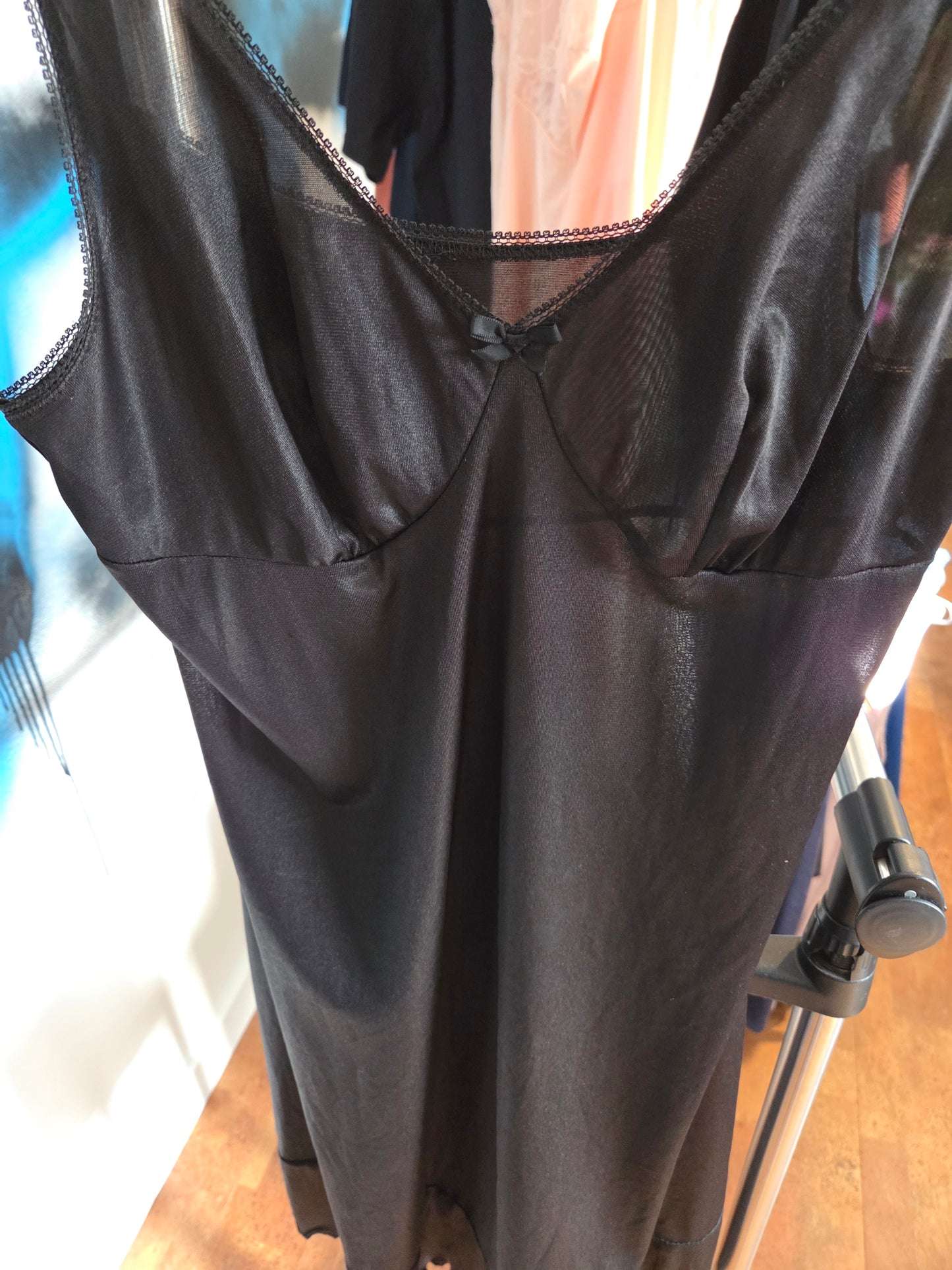 Black vintage knee length slip