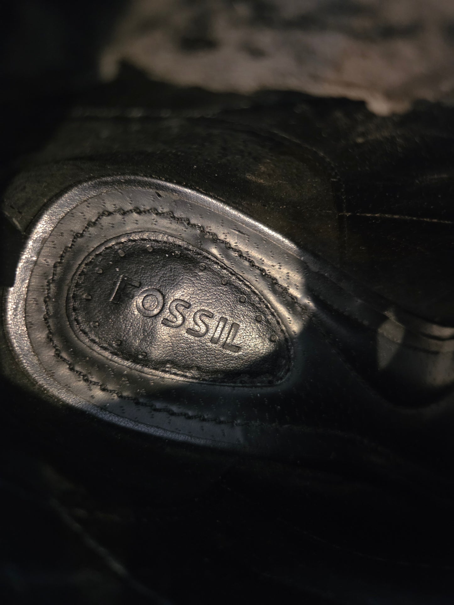 Fossil vintage leather peep toe bootie