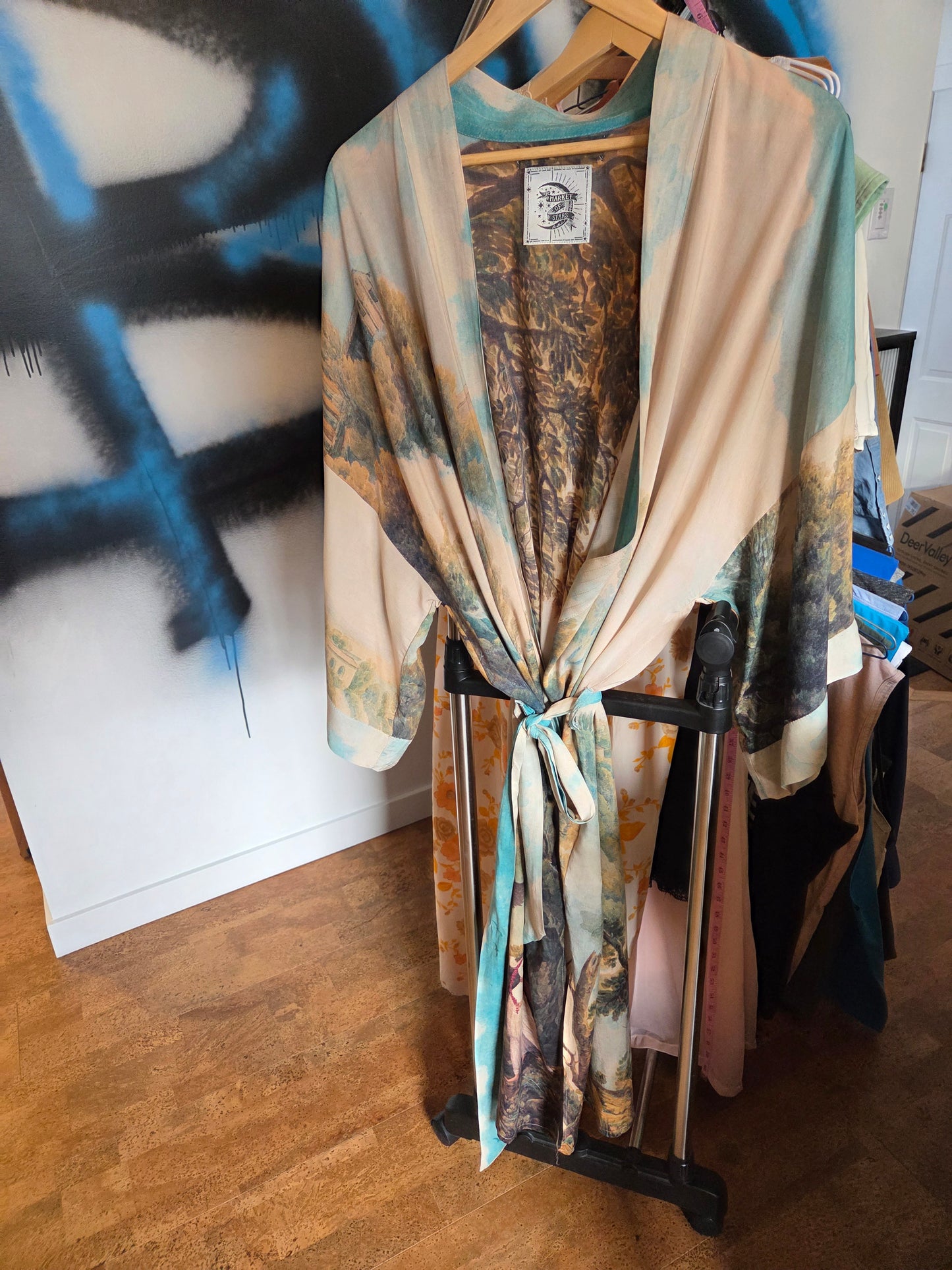 Robe kimono style print inspiration french art