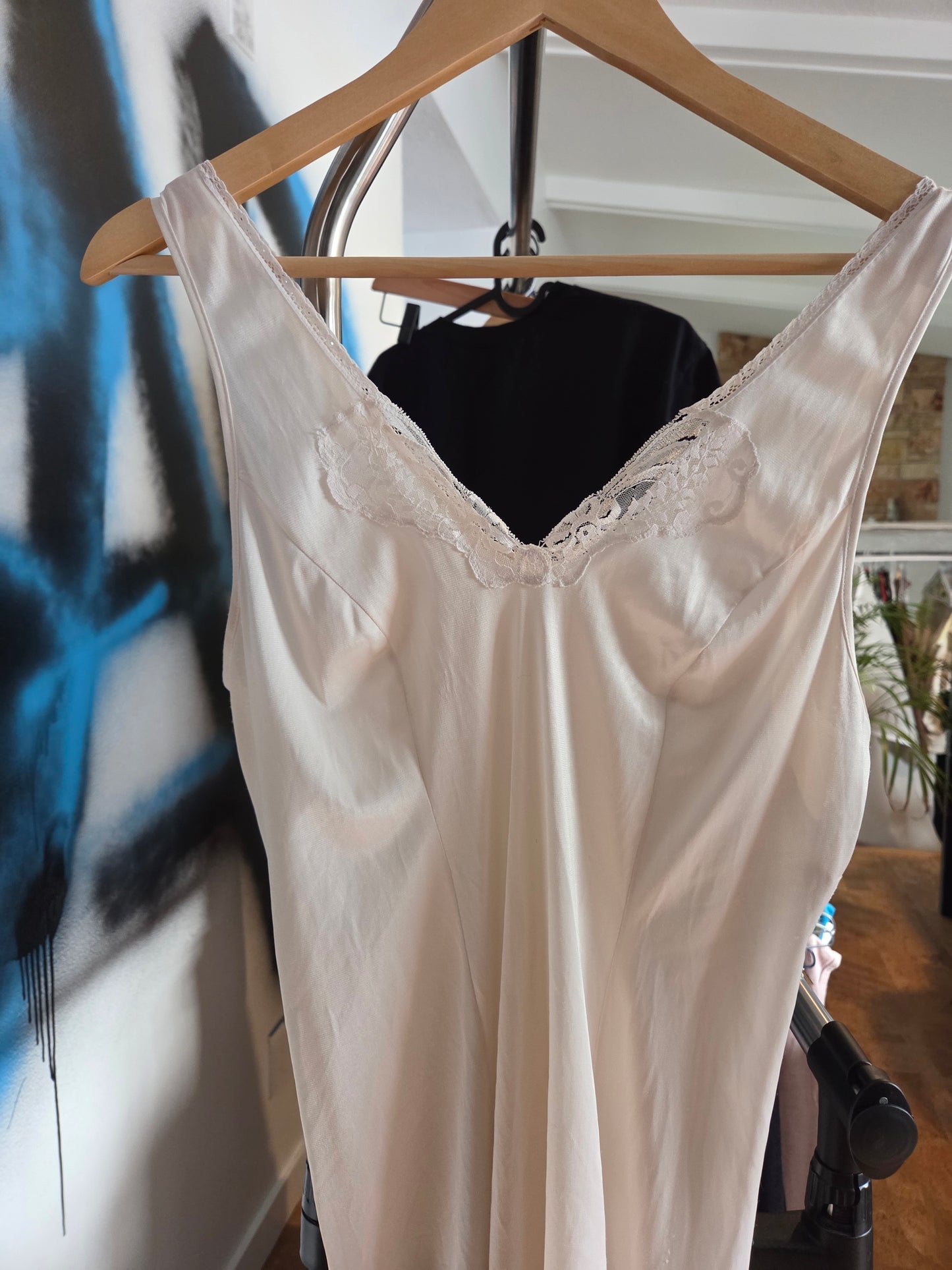 French Maid vintage knee length ivory slip