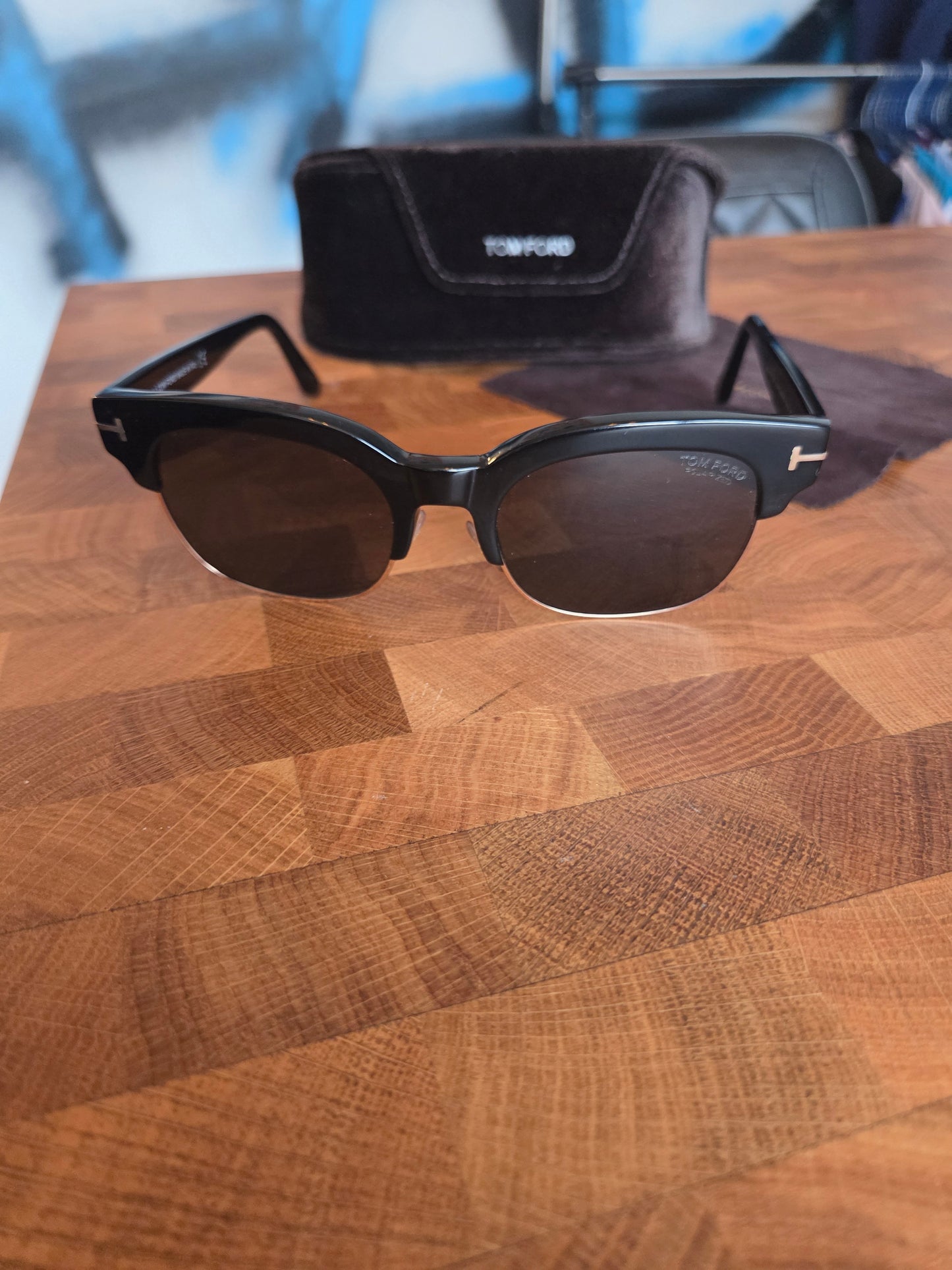 Tom Ford Black wayfarer polarized sunglasses