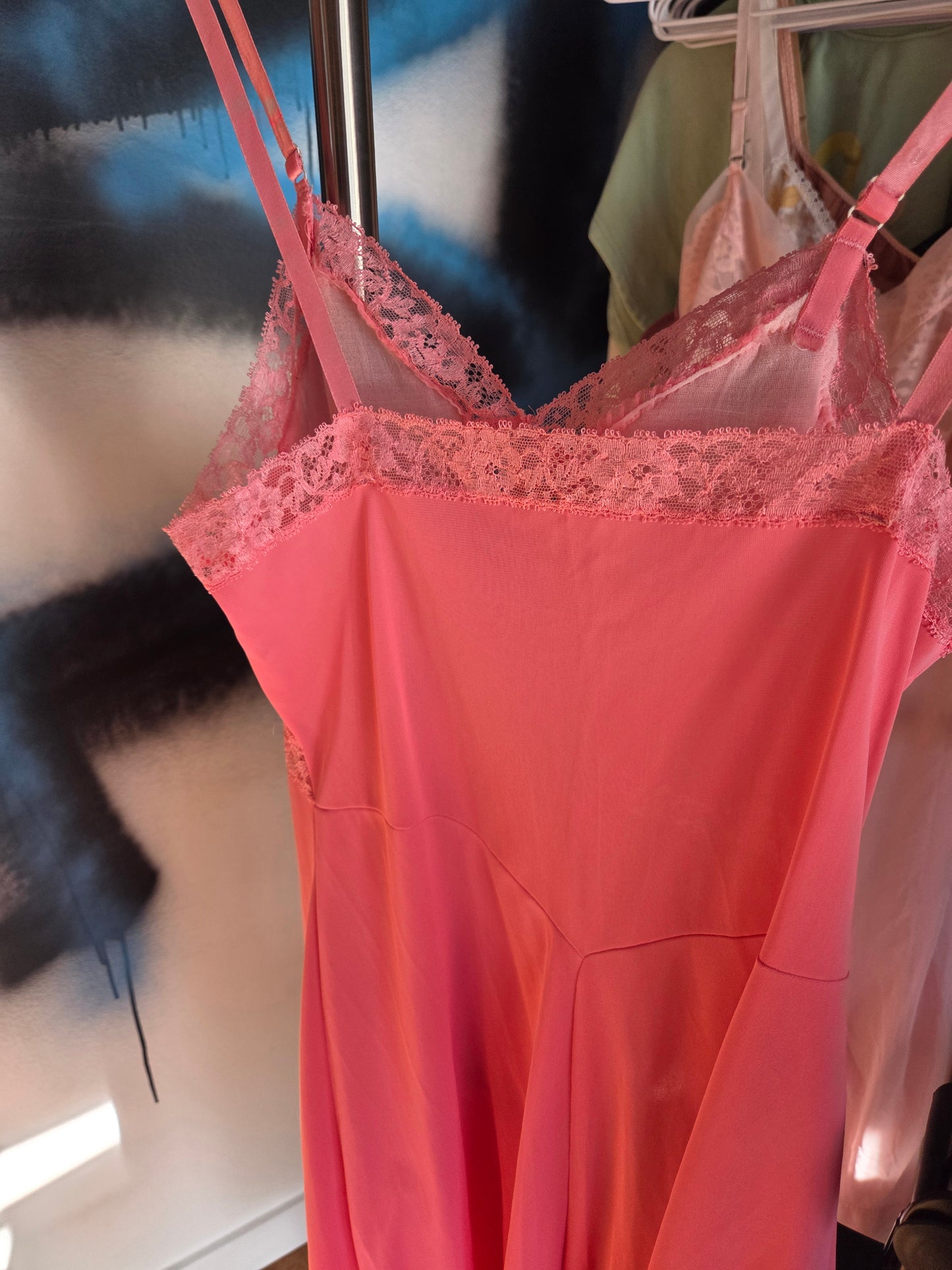 Hot pink vintage slip Harvey Woods