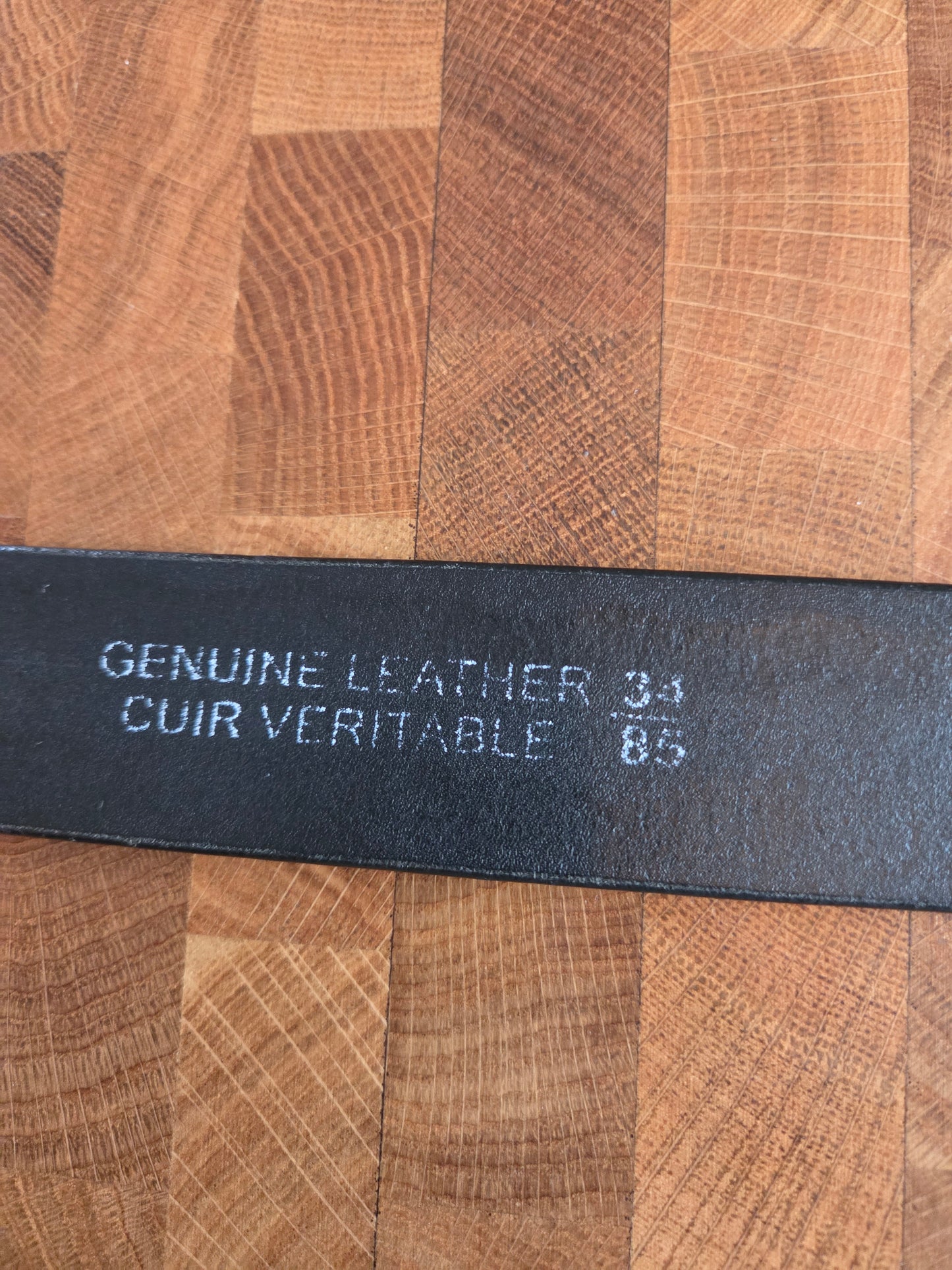 Commerce Farm Services belt buckle vintage black leather belt